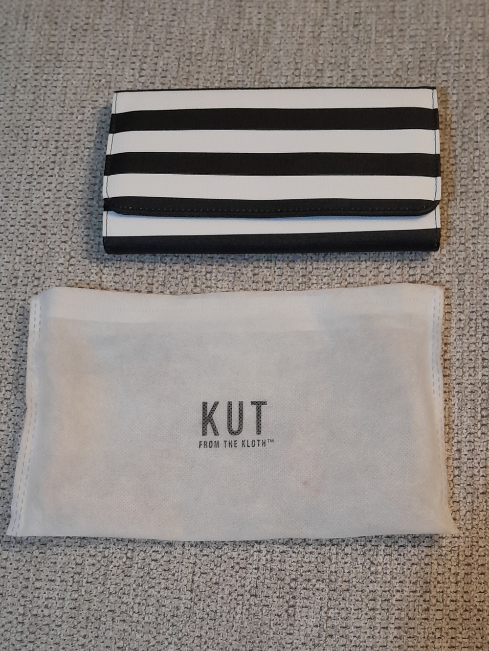 Kut from the Kloth Black & White Striped Clutch Wallet